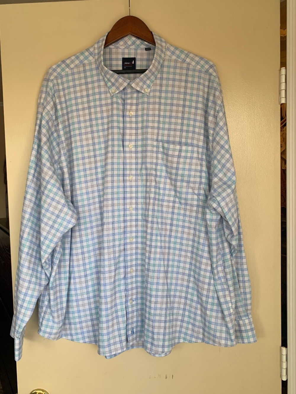 Johnnie-O Plaid Performance Button Up Shirt 4XB Lightweight Casual Sporty